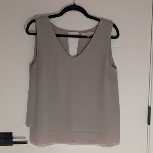 Lilac Monk & Lou Stretch Tank Blouse Sleeveless Minimal Chic Top